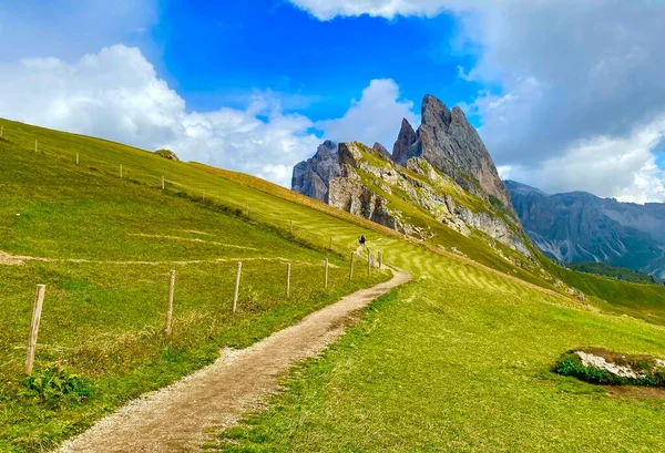 Landskap Med Italienska Alperna Bergen Vid Seceda — Stockfoto