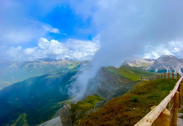 Landskap Med Italienska Alperna Bergen Vid Seceda — Stockfoto