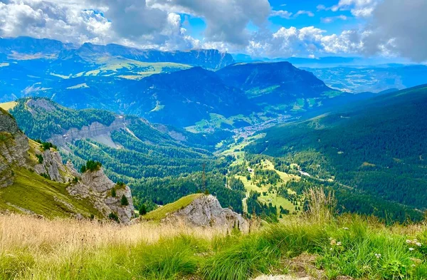 Paisaje Con Las Montañas Los Alpes Italianos Seceda —  Fotos de Stock