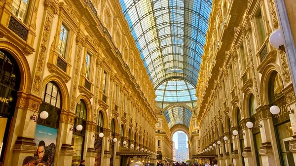 Nákupní Pasáže Galleria Vittorio Emanuele Miláně — Stock fotografie