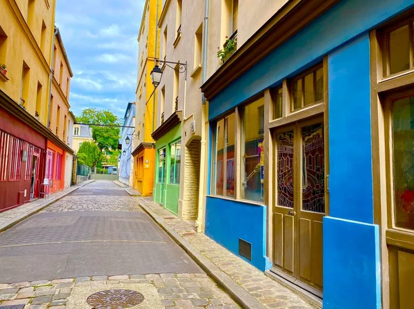 Bela Rua Escondida Cour Alsace Lorraine Cidade Paris — Fotografia de Stock