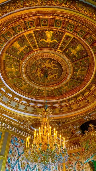 Belső Tér Királyi Palota Fontainebleau Franciaországban — Stock Fotó