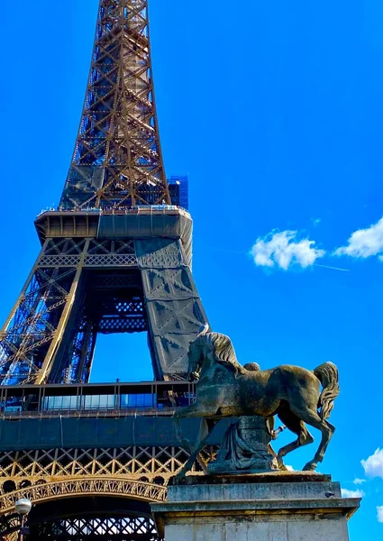 View Eiffel Tower Sunny Day — Stock Photo, Image