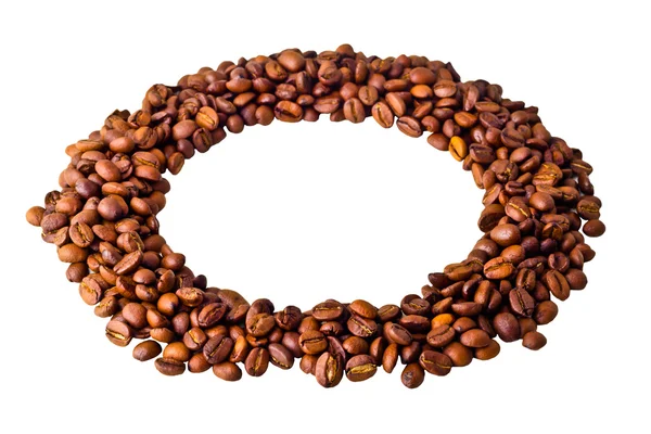 Круг из кофейных зерен — стоковое фото