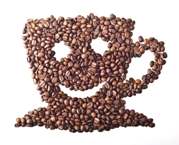 Taza de café con cara y sonrisa — Foto de Stock