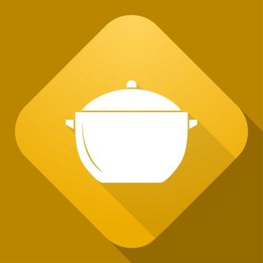 Tencere uzun gölge ile vektör simgesi