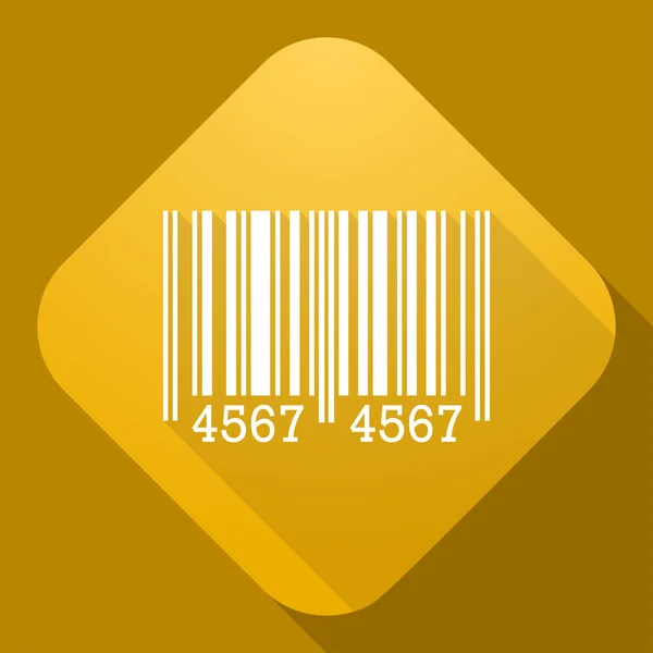 Vector icon of Barcode Sign with a long shadow — Stock Vector