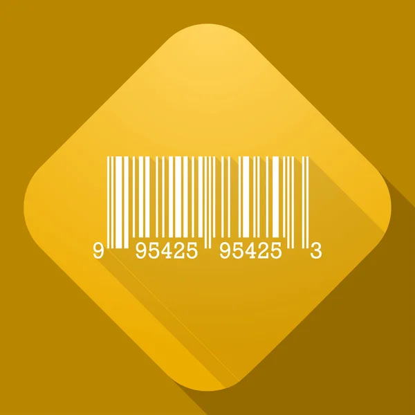 Vector icon of Barcode Sign with a long shadow — Stock Vector