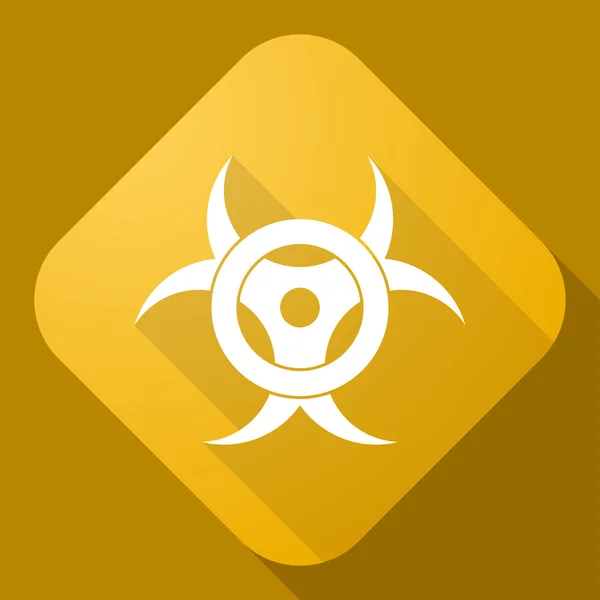 Icono vectorial de Bio Hazard Sign con una larga sombra — Vector de stock