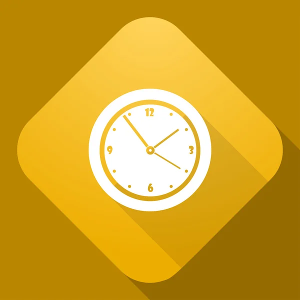 Icono vectorial del reloj con una sombra larga — Vector de stock