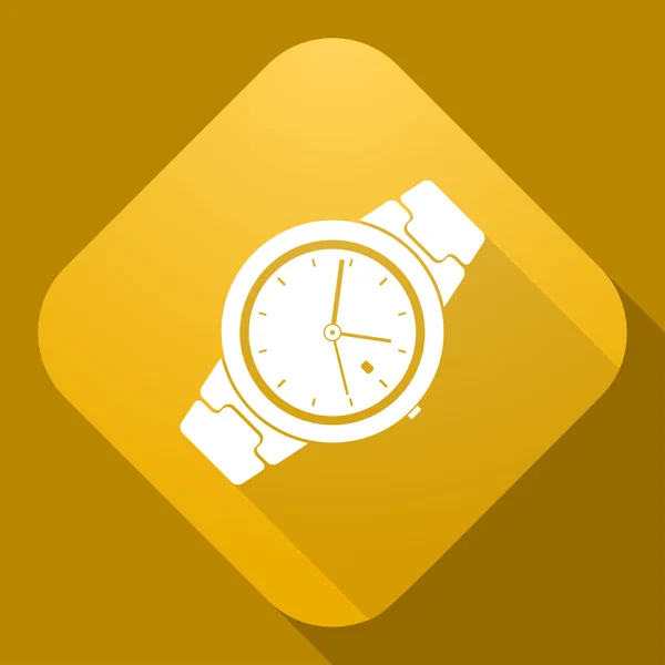 Icono vectorial del reloj con una sombra larga — Archivo Imágenes Vectoriales