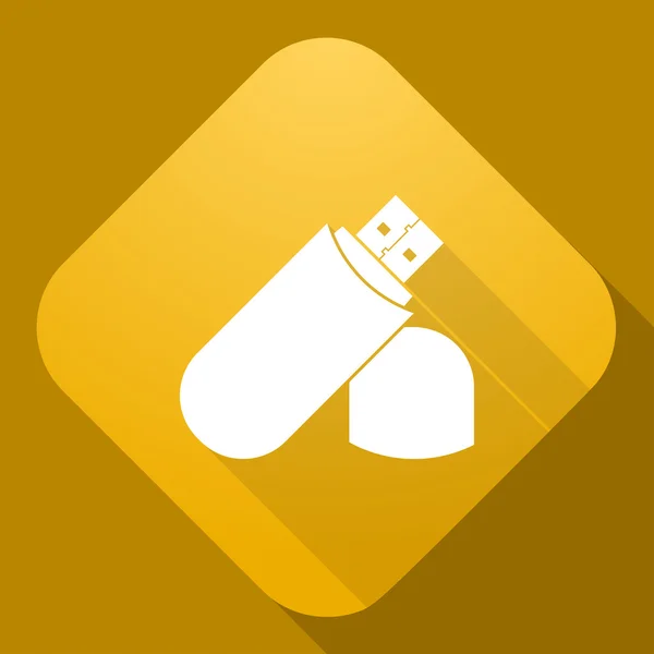 Icono vectorial de Flash Drive con una larga sombra — Vector de stock