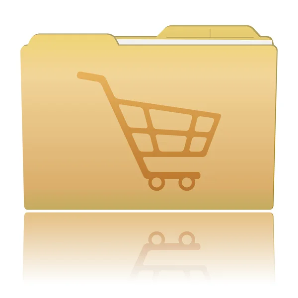 Folder with Shopping Cart — Stock Vector