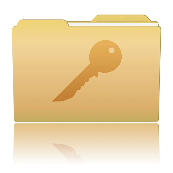 Folder with Key — Stock Vector