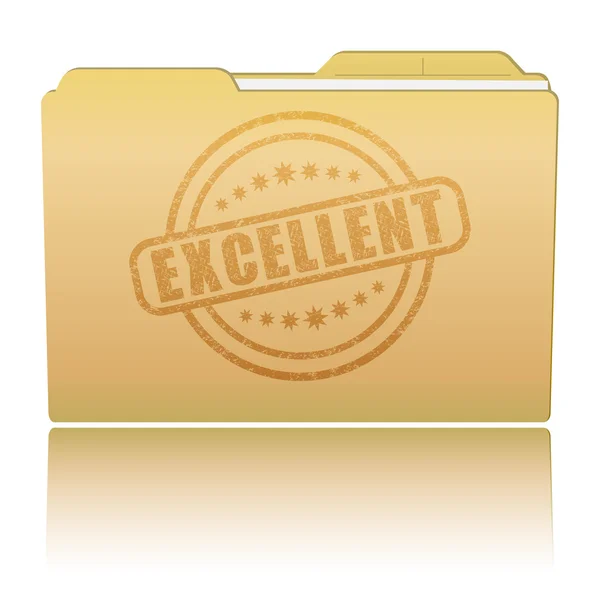 Folder with "Excellent" damaged stamp — Stock Vector