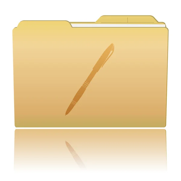 Folder with Pen — Stock Vector