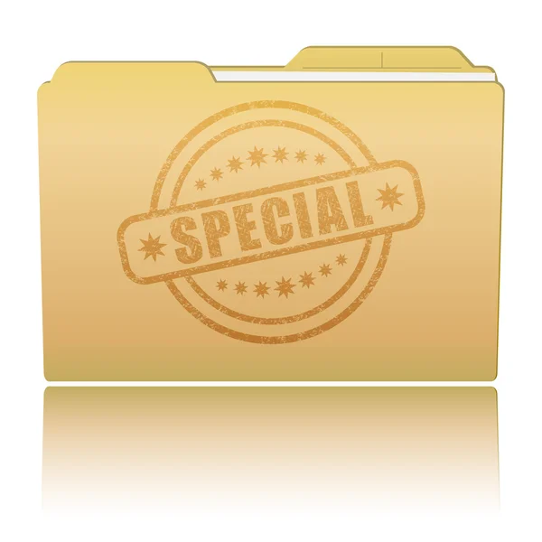 Folder with "Special" damaged stamp — Stock Vector