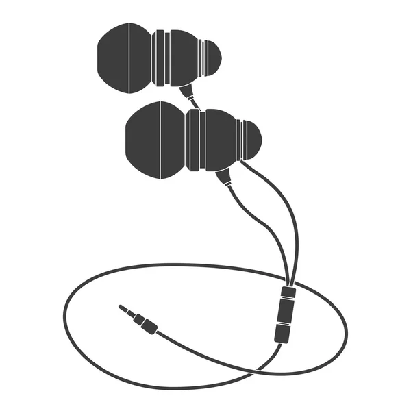 Svarta hörlurar — Stock vektor