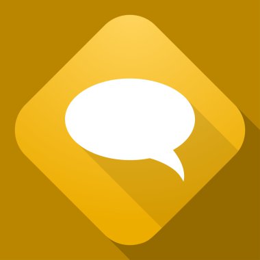 konuşma balonu uzun gölge ile vektör simgesi