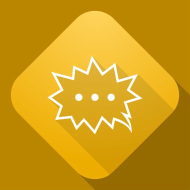 konuşma balonu uzun gölge ile vektör simgesi