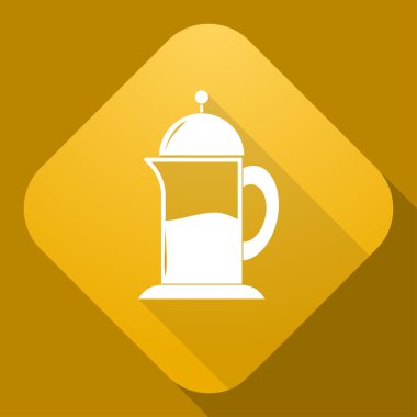 çaydanlık uzun gölge ile vektör simgesi