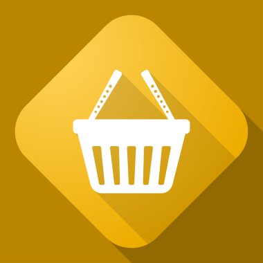 ícone de vetor de carrinho de compras com uma longa sombra