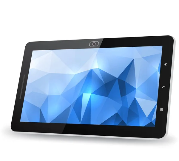 Tablet pc met abstracte achtergrond — Stockvector