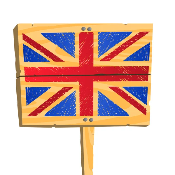 Drewniane płyty z flagi brytyjskiej — Wektor stockowy