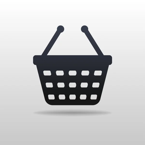 Icono negro del carrito de compras — Vector de stock