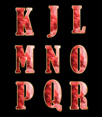 kristalleri ile altın alfabesi