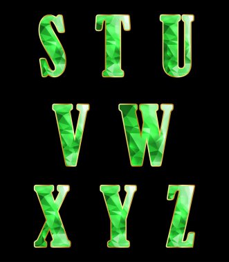 kristalleri ile altın alfabesi