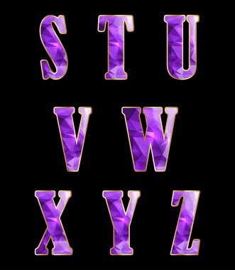 kristalleri ile altın alfabesi