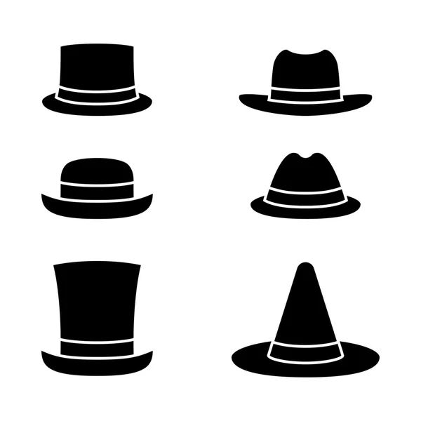 Sombreros icono conjunto — Archivo Imágenes Vectoriales