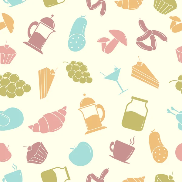 Seamless pattern with Food — Stock Vector