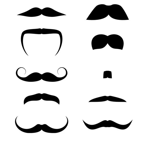 Set of mustaches — Stock Vector