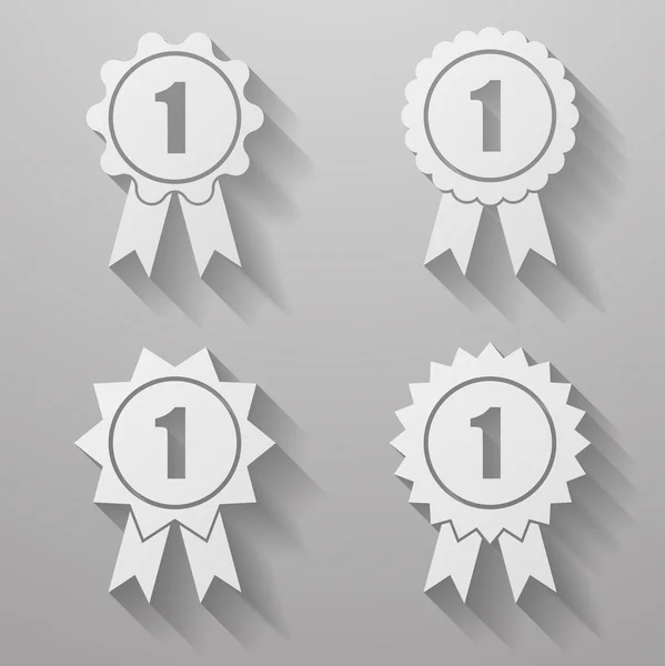 Set de insignias con cintas. Conjunto de premios con cintas — Archivo Imágenes Vectoriales