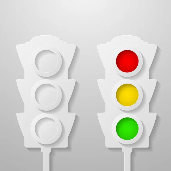 Paper traffic light — Stock Vector