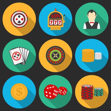 casino tema üzerinde renkli simge. kumar simgeler, casino kutsal kişilerin resmi, para simgeleri