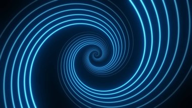 Soyut neon spiral tünelinden geç. Parlak solucan deliği arkaplanı