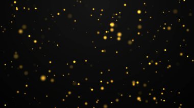 Titrek soyut parçacıklar. Altın toz arkaplanı.
