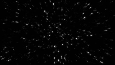 Uzayda, yıldız alanında. Soyut parçacıklar arka planı.