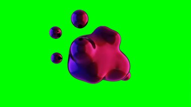 Sıvı yanardöner sıvı damlası, metabol şekli. Parlak sıvı organik moleküllerin dağılımı, merg ve akışı