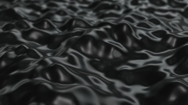 Flujo Ondulado Seda Suave Tela Negra Ruido Oscuro Abstracto — Foto de Stock
