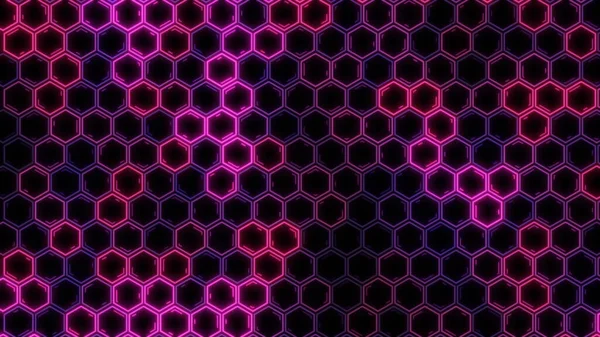 Abstracte Futuristische Hexagon Gloeien Neon Oppervlak Structuur Hud — Stockfoto