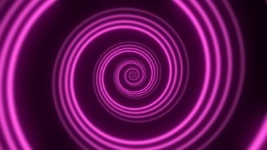 Soyut neon spiral tünelinden geç. Parlak solucan deliği arkaplanı