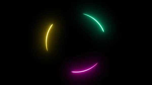 Bunte Leuchtstriche Neon Licht Ladekreis — Stockfoto