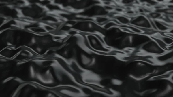 Flujo Ondulado Seda Suave Tela Negra Ruido Oscuro Abstracto — Foto de Stock
