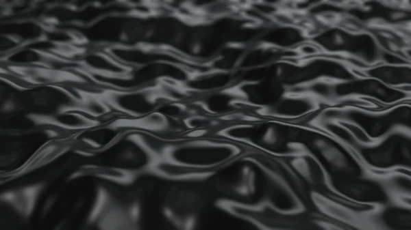 Flujo Ondulado Seda Suave Tela Negra Ruido Oscuro Abstracto —  Fotos de Stock
