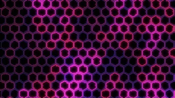 Abstraktes Futuristisches Sechseck Leuchtet Neonfarbene Oberfläche Struktur Hud — Stockfoto