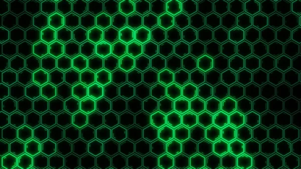 Abstracte Futuristische Hexagon Gloeien Neon Oppervlak Structuur Hud — Stockfoto